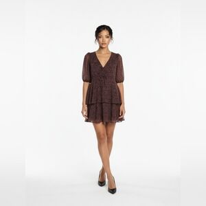 Sugar lips red and black floral layered dress Size Medium NWOT